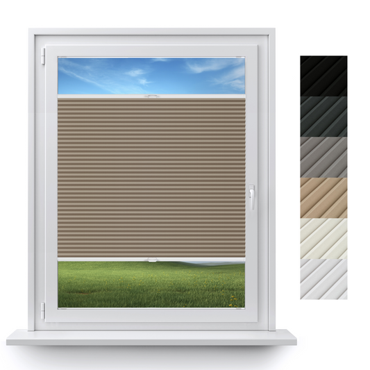 Blackout Custom Pleated Shades – Made to Measure, Easy Drill Installation, Perfect Light Blocking