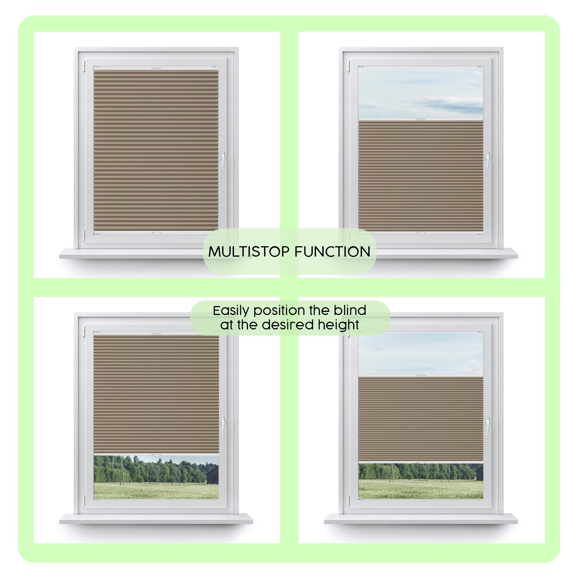 Blackout Custom Pleated Shades – Made to Measure, Easy Drill Installation, Perfect Light Blocking