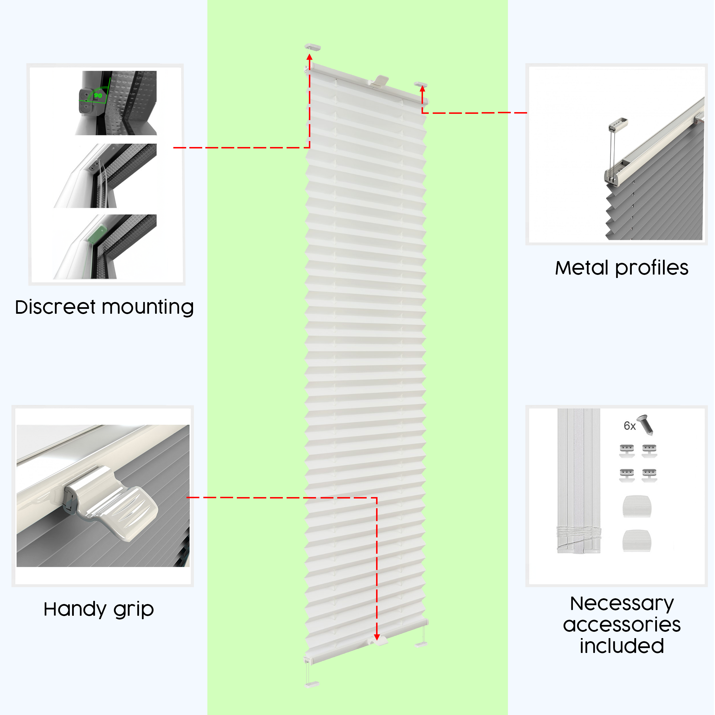 Blackout Custom Pleated Shades – Made to Measure, Easy Drill Installation, Perfect Light Blocking