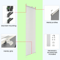 Blackout Custom Pleated Shades – Made to Measure, Easy Drill Installation, Perfect Light Blocking