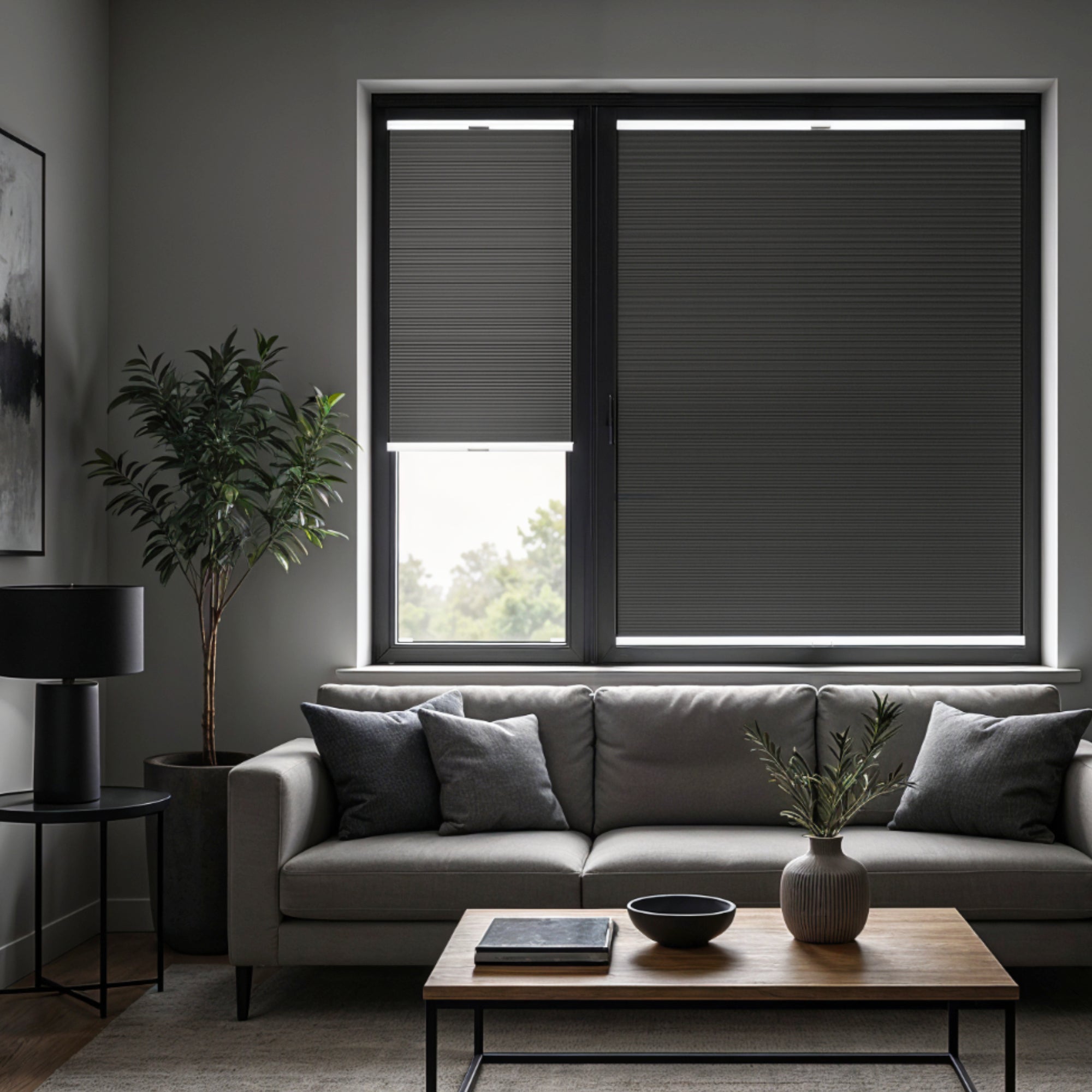 Customizable Blackout Pleated Blinds Drill Mounted – Made to Measure & Total Darkness