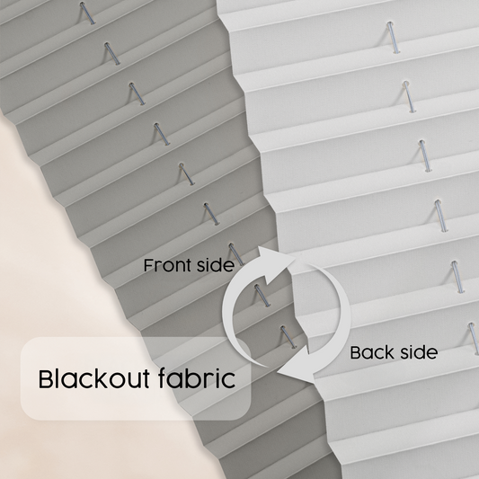 Concept Blinds - Customisable Blackout Pleated Blinds - Mounting with no drilling - Blackout Material - Window Sizes 30-130cm x 40-230cm