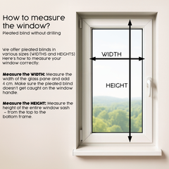 Concept Blinds - Customisable Blackout Pleated Blinds - Mounting with no drilling - Blackout Material - Window Sizes 30-130cm x 40-230cm