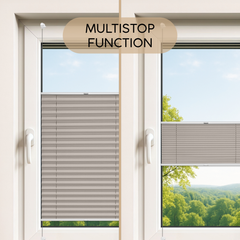 Concept Blinds - Customisable Blackout Pleated Blinds - Mounting with no drilling - Blackout Material - Window Sizes 30-130cm x 40-230cm