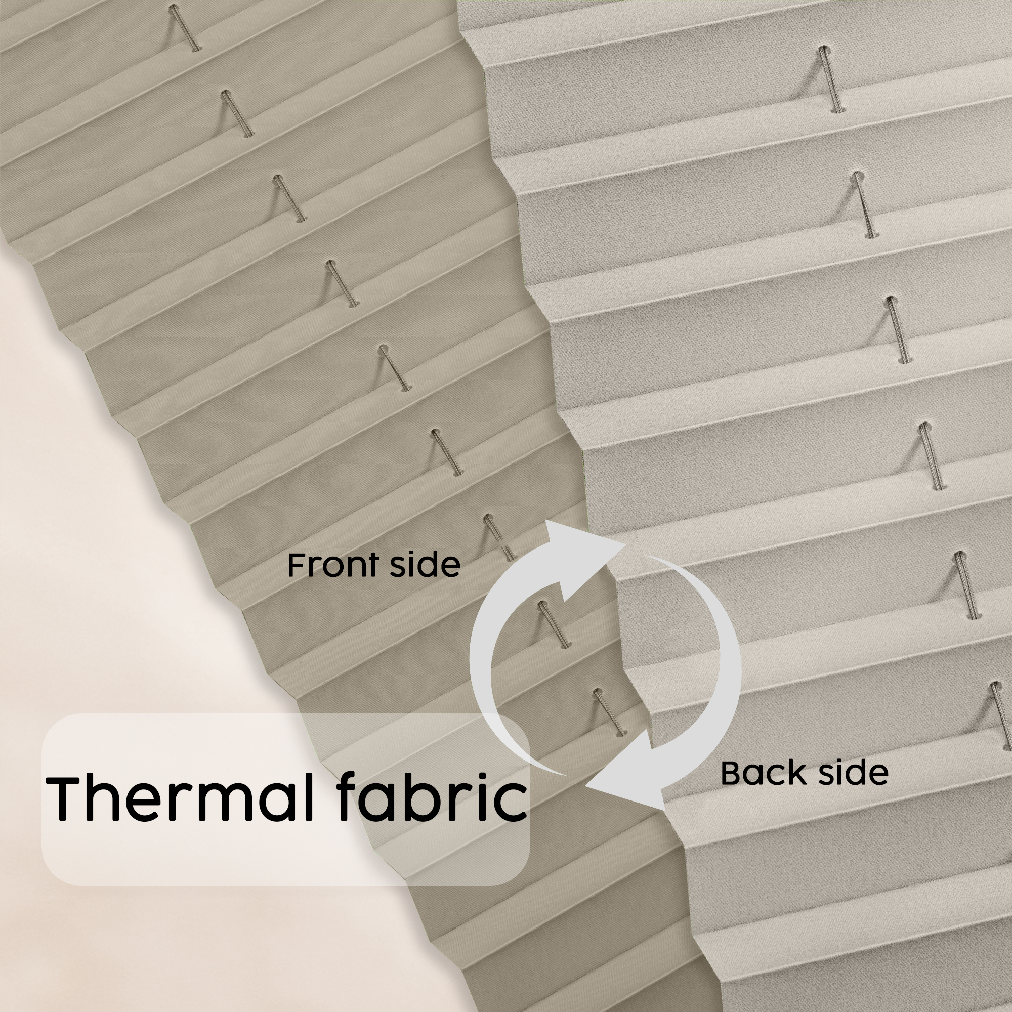Concept Blinds Thermal Customised Pleated Shades - Thermal Fabric - Made-to-Measure Windows Shades - Easy Installation WITH DRILLING - Width 30–130cm x Height 40-230cm