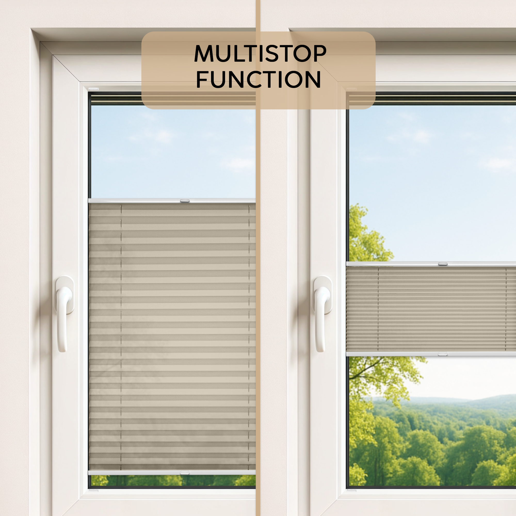 Concept Blinds Thermal Customised Pleated Shades - Thermal Fabric - Made-to-Measure Windows Shades - Easy Installation WITH DRILLING - Width 30–130cm x Height 40-230cm