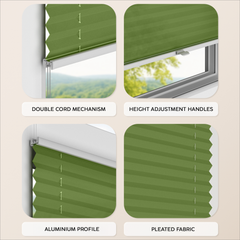 Concept Blinds Thermal Customised Pleated Shades - Thermal Fabric - Made-to-Measure Windows Shades - Easy Installation WITHOUT DRILLING - Width 30–130cm x Height 40-230cm