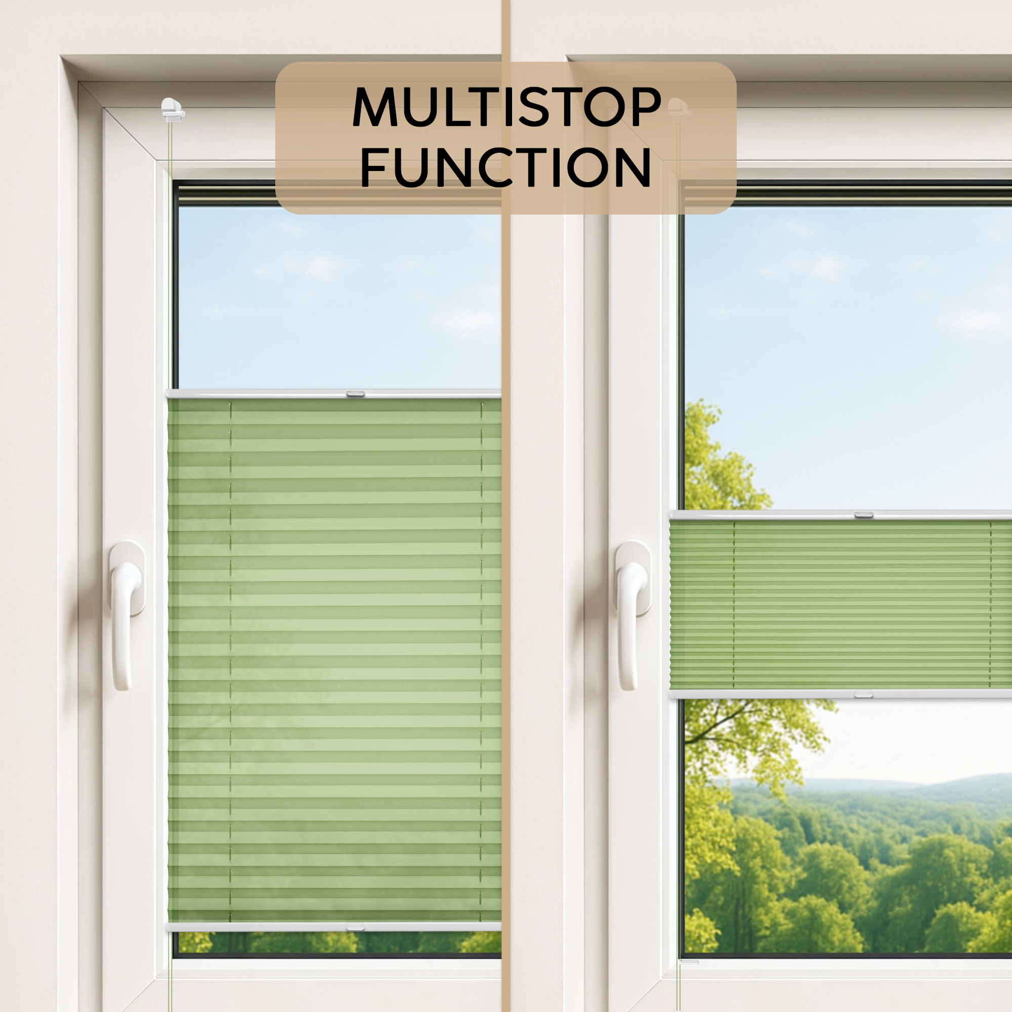 Concept Blinds Thermal Customised Pleated Shades - Thermal Fabric - Made-to-Measure Windows Shades - Easy Installation WITHOUT DRILLING - Width 30–130cm x Height 40-230cm