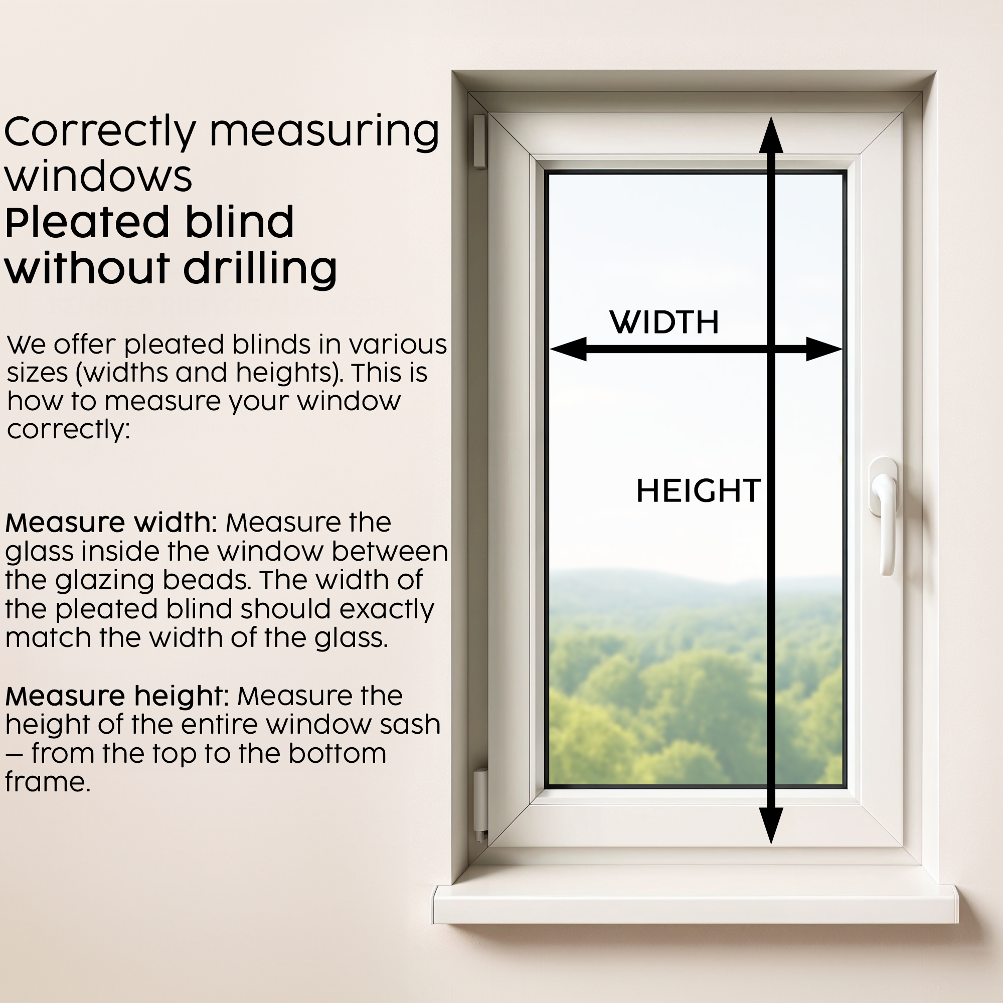 Concept Blinds Thermal Customised Pleated Shades - Thermal Fabric - Made-to-Measure Windows Shades - Easy Installation No Drilling Needed - Width 30–130cm x Height 40-230cm