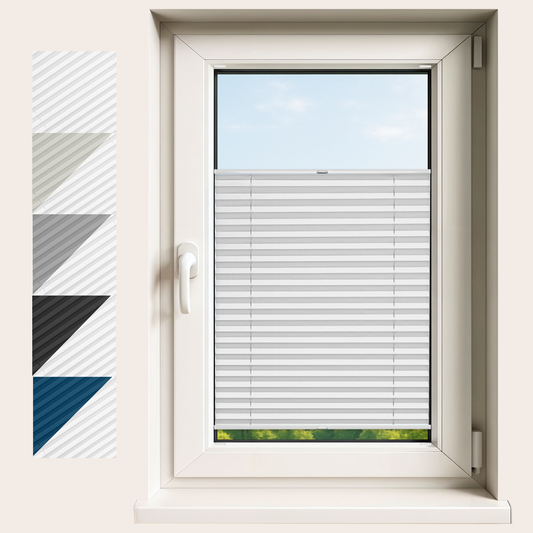 Premium Blackout Pleated Blinds – No Drill, Made to Measure for Window Sizes 30–130cm x 40–230cm