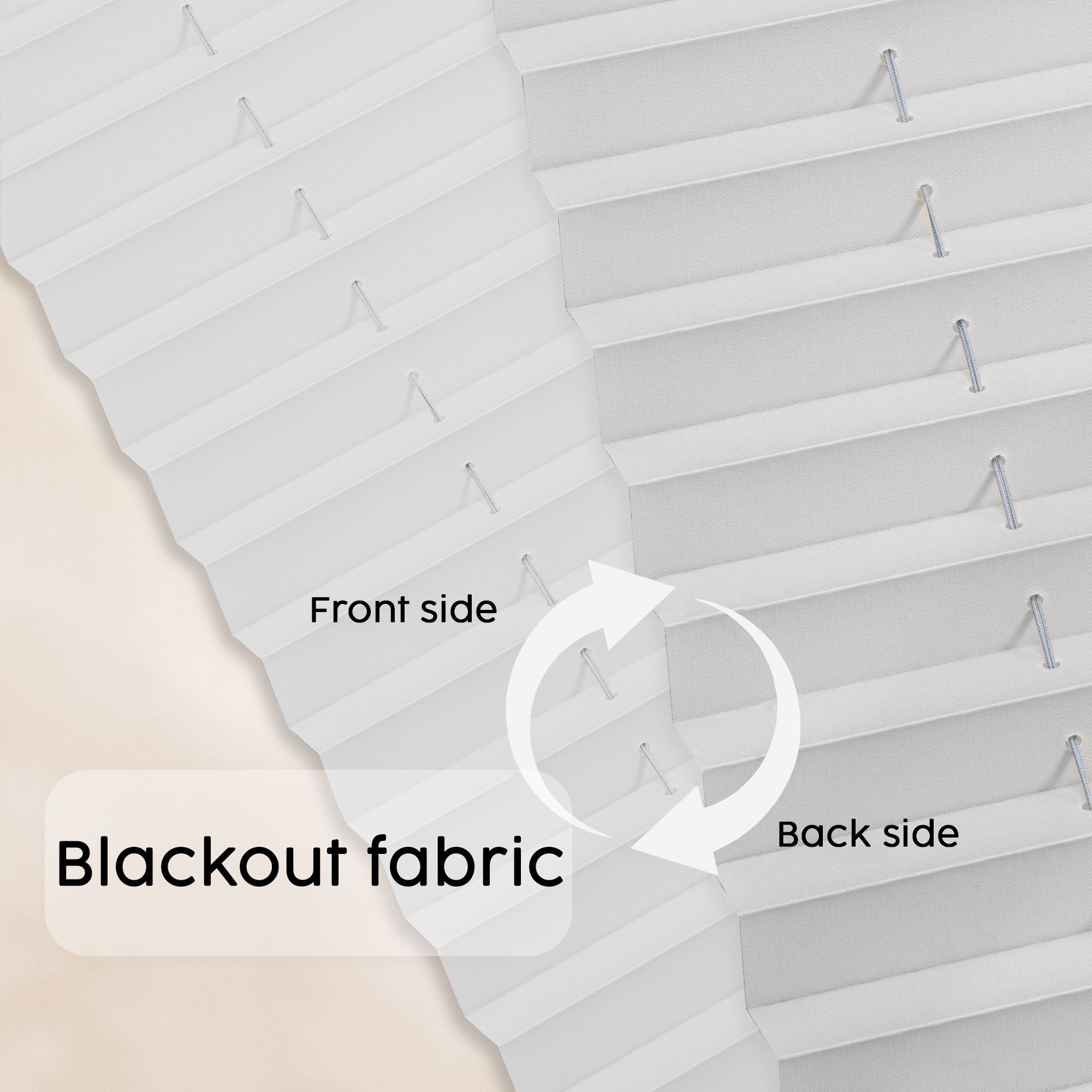 Premium Blackout Pleated Blinds – No Drill, Made to Measure for Window Sizes 30–130cm x 40–230cm