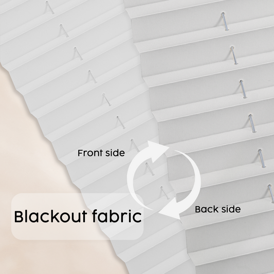 Premium Blackout Pleated Blinds – No Drill, Made to Measure for Window Sizes 30–130cm x 40–230cm