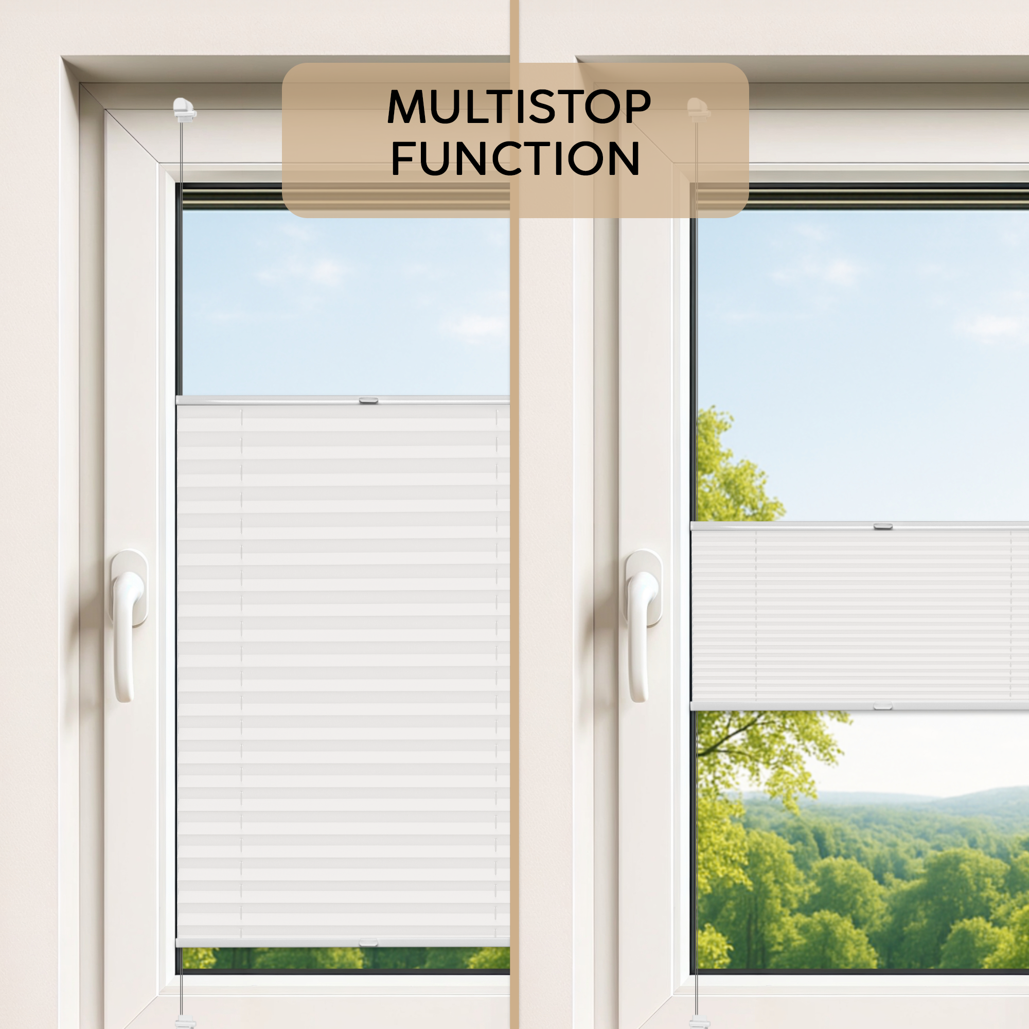 Premium Blackout Pleated Blinds – No Drill, Made to Measure for Window Sizes 30–130cm x 40–230cm