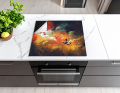 Concept Crystal Induction Hob Cover Mat 80x52cm – 3mm Thick PVC Cooker Top Protector – Decorative Water?Resistant Hob Cover with Modern Designs for Induction & Electric Hobs : Sailing through the Dreams