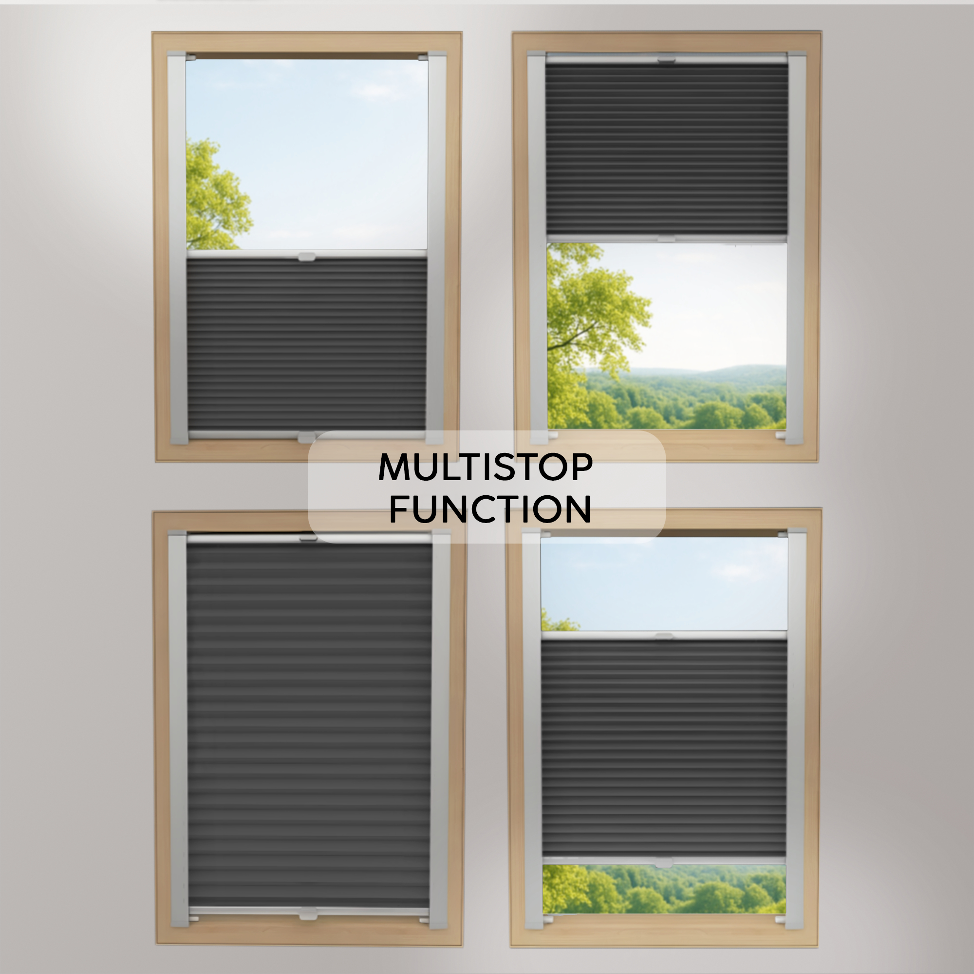 Concept Blinds Honeycomb Roof Window Pleated Blind – Blackout & Thermal Insulation, Made to Measure, 7 Fabric Colours, Adjustable Up & Down, Easy Drill Fitting – Premium Custom Roof Window Shade