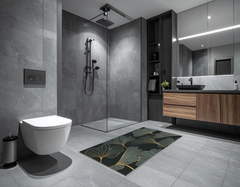 Concept Crystal Bathroom PVC Mat – Water-Resistant Floor Mat – Modern Designer Bath Mat with 4 Size Options for Bathroom, Shower & Toilet - Soft Shower Mat with Decorative Designs : Floral art deco