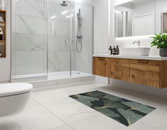 Concept Crystal Bathroom PVC Mat – Water-Resistant Floor Mat – Modern Designer Bath Mat with 4 Size Options for Bathroom, Shower & Toilet - Soft Shower Mat with Decorative Designs : Floral art deco