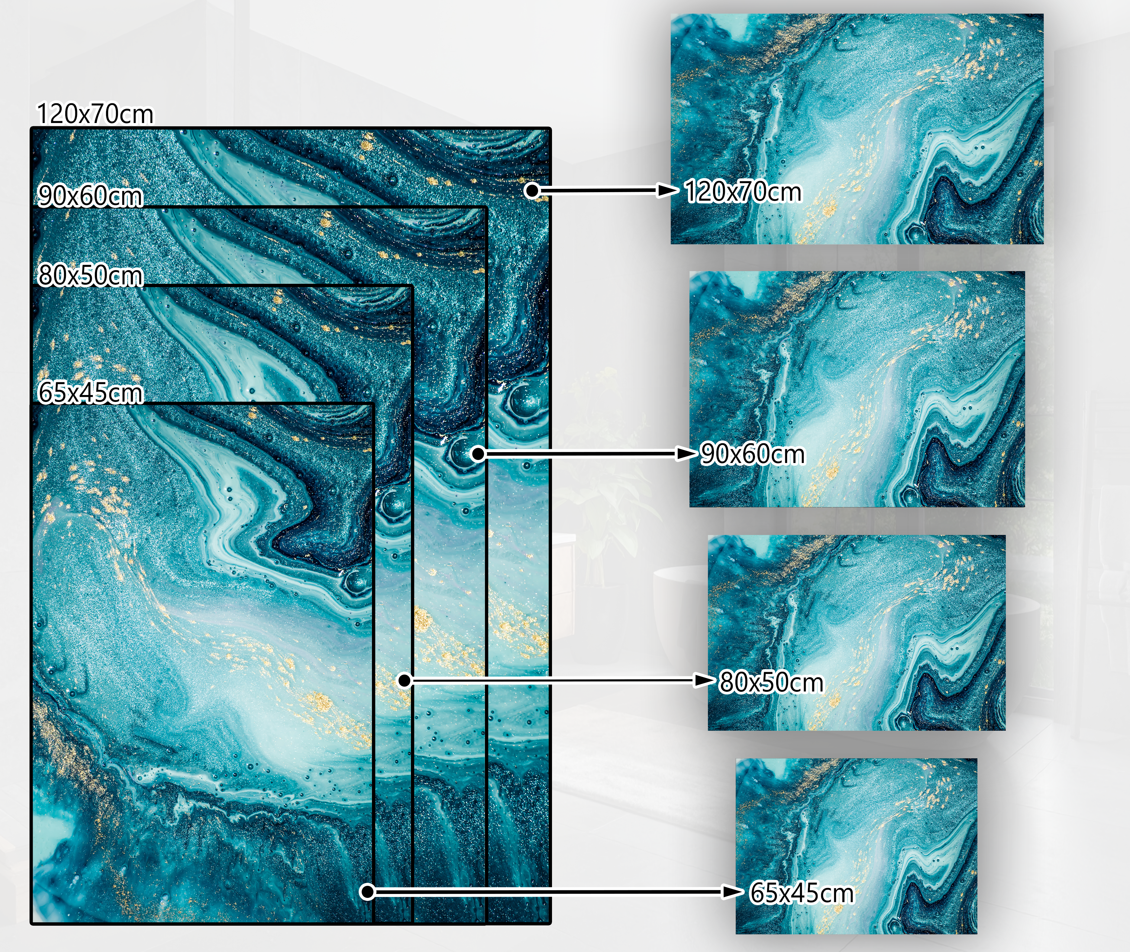 Concept Crystal Bathroom PVC Mat – Water-Resistant Floor Mat – Modern Designer Bath Mat with 4 Size Options for Bathroom, Shower & Toilet - Soft Shower Mat with Decorative Designs : Ocean art.