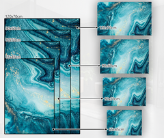 Concept Crystal Bathroom PVC Mat – Water-Resistant Floor Mat – Modern Designer Bath Mat with 4 Size Options for Bathroom, Shower & Toilet - Soft Shower Mat with Decorative Designs : Ocean art.