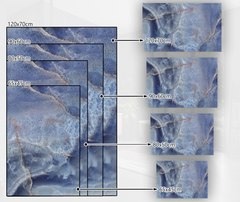 Concept Crystal Bathroom PVC Mat – Water-Resistant Floor Mat – Modern Designer Bath Mat with 4 Size Options for Bathroom, Shower & Toilet - Soft Shower Mat with Decorative Designs : Blue marble with light reflections