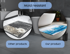 Concept Crystal Bathroom PVC Mat – Water-Resistant Floor Mat – Modern Designer Bath Mat with 4 Size Options for Bathroom, Shower & Toilet - Soft Shower Mat with Decorative Designs : Sailing Boats