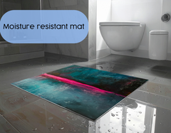 Concept Crystal Bathroom PVC Mat – Water-Resistant Floor Mat – Modern Designer Bath Mat with 4 Size Options for Bathroom, Shower & Toilet - Soft Shower Mat with Decorative Designs : Neon Night