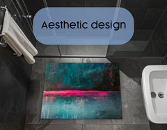 Concept Crystal Bathroom PVC Mat – Water-Resistant Floor Mat – Modern Designer Bath Mat with 4 Size Options for Bathroom, Shower & Toilet - Soft Shower Mat with Decorative Designs : Neon Night