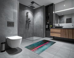 Concept Crystal Bathroom PVC Mat – Water-Resistant Floor Mat – Modern Designer Bath Mat with 4 Size Options for Bathroom, Shower & Toilet - Soft Shower Mat with Decorative Designs : Neon Night