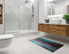 Concept Crystal Bathroom PVC Mat – Water-Resistant Floor Mat – Modern Designer Bath Mat with 4 Size Options for Bathroom, Shower & Toilet - Soft Shower Mat with Decorative Designs : Neon Night