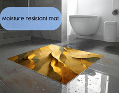 Concept Crystal Bathroom PVC Mat – Water-Resistant Floor Mat – Modern Designer Bath Mat with 4 Size Options for Bathroom, Shower & Toilet - Soft Shower Mat with Decorative Designs : Golden Structure