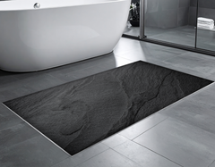 Concept Crystal Bathroom PVC Mat – Water-Resistant Floor Mat – Modern Designer Bath Mat with 4 Size Options for Bathroom, Shower & Toilet - Soft Shower Mat with Decorative Designs : Dark granite