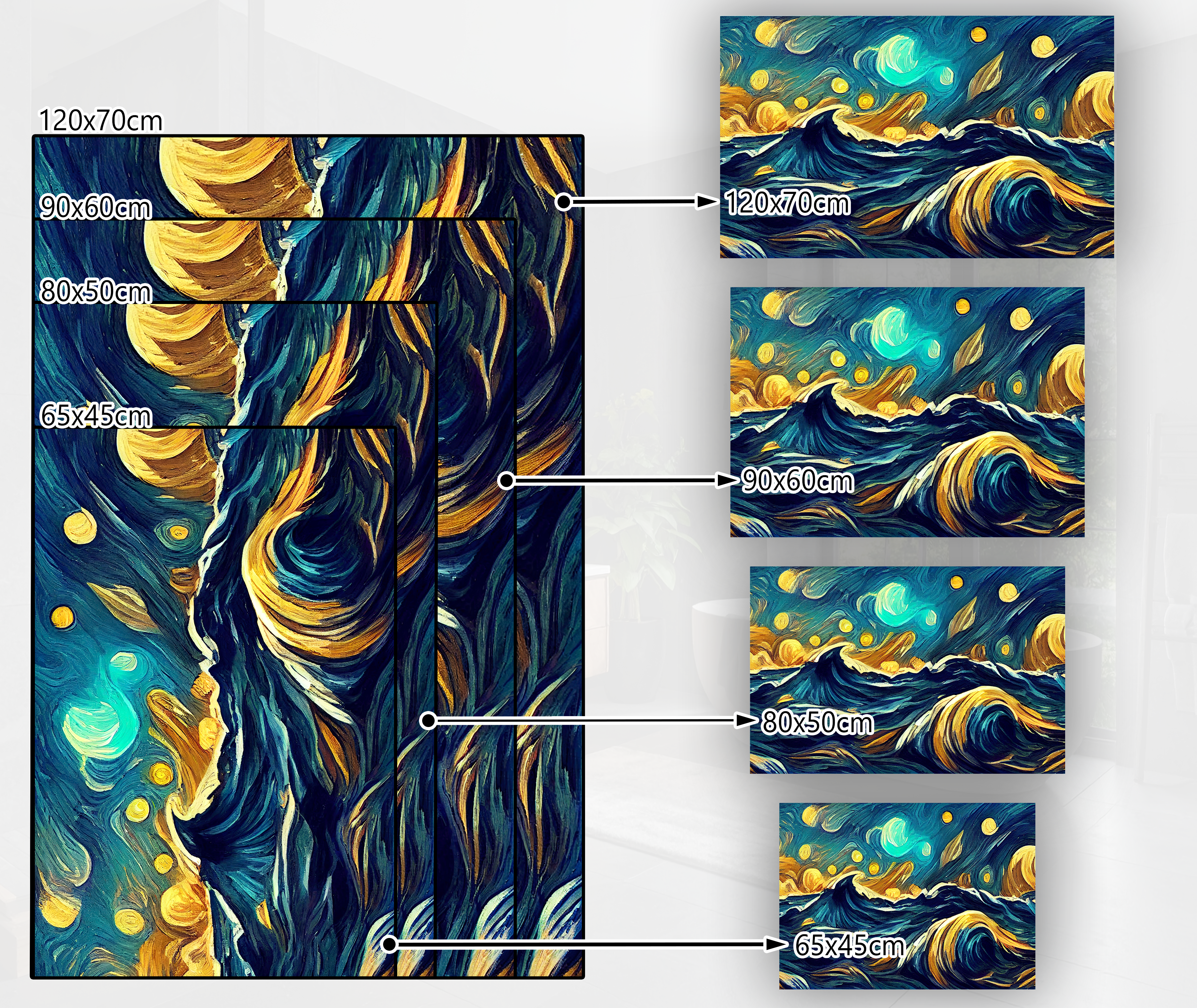 Concept Crystal Bathroom PVC Mat – Water-Resistant Floor Mat – Modern Designer Bath Mat with 4 Size Options for Bathroom, Shower & Toilet - Soft Shower Mat with Decorative Designs : Moonlit Ocean