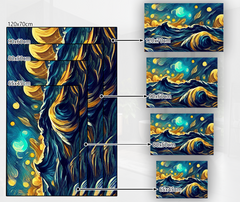 Concept Crystal Bathroom PVC Mat – Water-Resistant Floor Mat – Modern Designer Bath Mat with 4 Size Options for Bathroom, Shower & Toilet - Soft Shower Mat with Decorative Designs : Moonlit Ocean