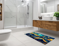 Concept Crystal Bathroom PVC Mat – Water-Resistant Floor Mat – Modern Designer Bath Mat with 4 Size Options for Bathroom, Shower & Toilet - Soft Shower Mat with Decorative Designs : Moonlit Ocean