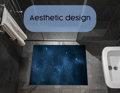 Concept Crystal Bathroom PVC Mat – Water-Resistant Floor Mat – Modern Designer Bath Mat with 4 Size Options for Bathroom, Shower & Toilet - Soft Shower Mat with Decorative Designs : Night sky