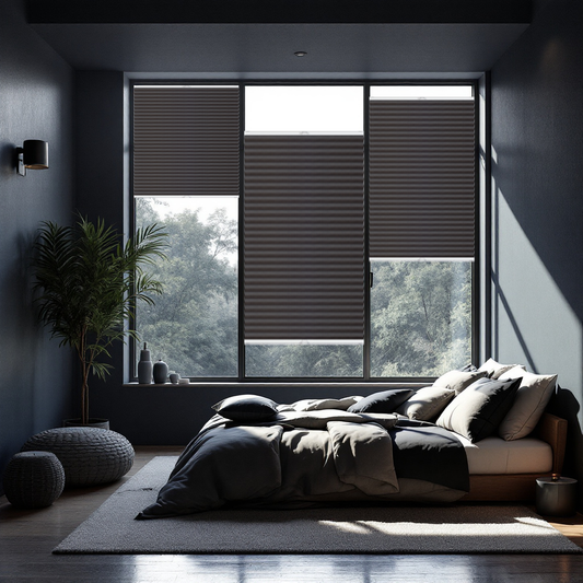 XL Blackout Adhesive Custom Made Pleated Blinds