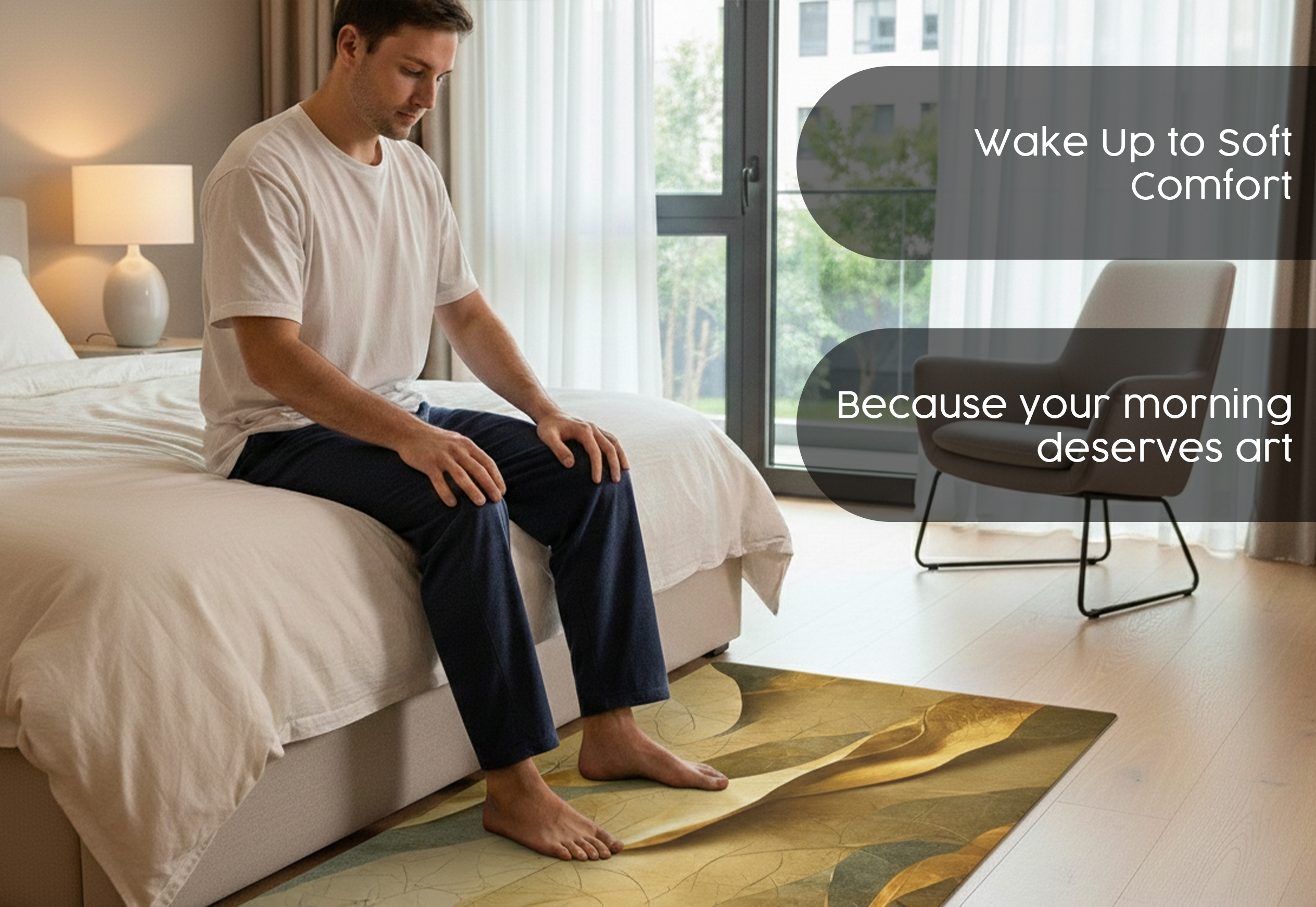 Precision Floor Mat - Innovative Custom PVC Mat for Home, Kitchen & Playrooms – Water Resistant, Stain-Proof & Kids-Safe - Vibrant Designs with Adjustable Sizes from 20x20 cm up to 200x300 cm : Golden structure