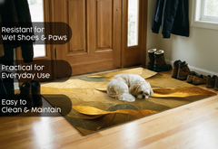 Precision Floor Mat - Innovative Custom PVC Mat for Home, Kitchen & Playrooms – Water Resistant, Stain-Proof & Kids-Safe - Vibrant Designs with Adjustable Sizes from 20x20 cm up to 200x300 cm : Golden structure