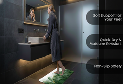 Precision Floor Mat - Innovative Custom PVC Mat for Home, Kitchen & Playrooms – Water Resistant, Stain-Proof & Kids-Safe - Vibrant Designs with Adjustable Sizes from 20x20 cm up to 200x300 cm : Green marble leaves