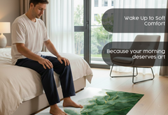 Precision Floor Mat - Innovative Custom PVC Mat for Home, Kitchen & Playrooms – Water Resistant, Stain-Proof & Kids-Safe - Vibrant Designs with Adjustable Sizes from 20x20 cm up to 200x300 cm : Green marble leaves