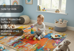 Precision Floor Mat - Innovative Custom PVC Mat for Home, Kitchen & Playrooms – Water Resistant, Stain-Proof & Kids-Safe - Vibrant Designs with Adjustable Sizes from 20x20 cm up to 200x300 cm : Splashes of paint 2