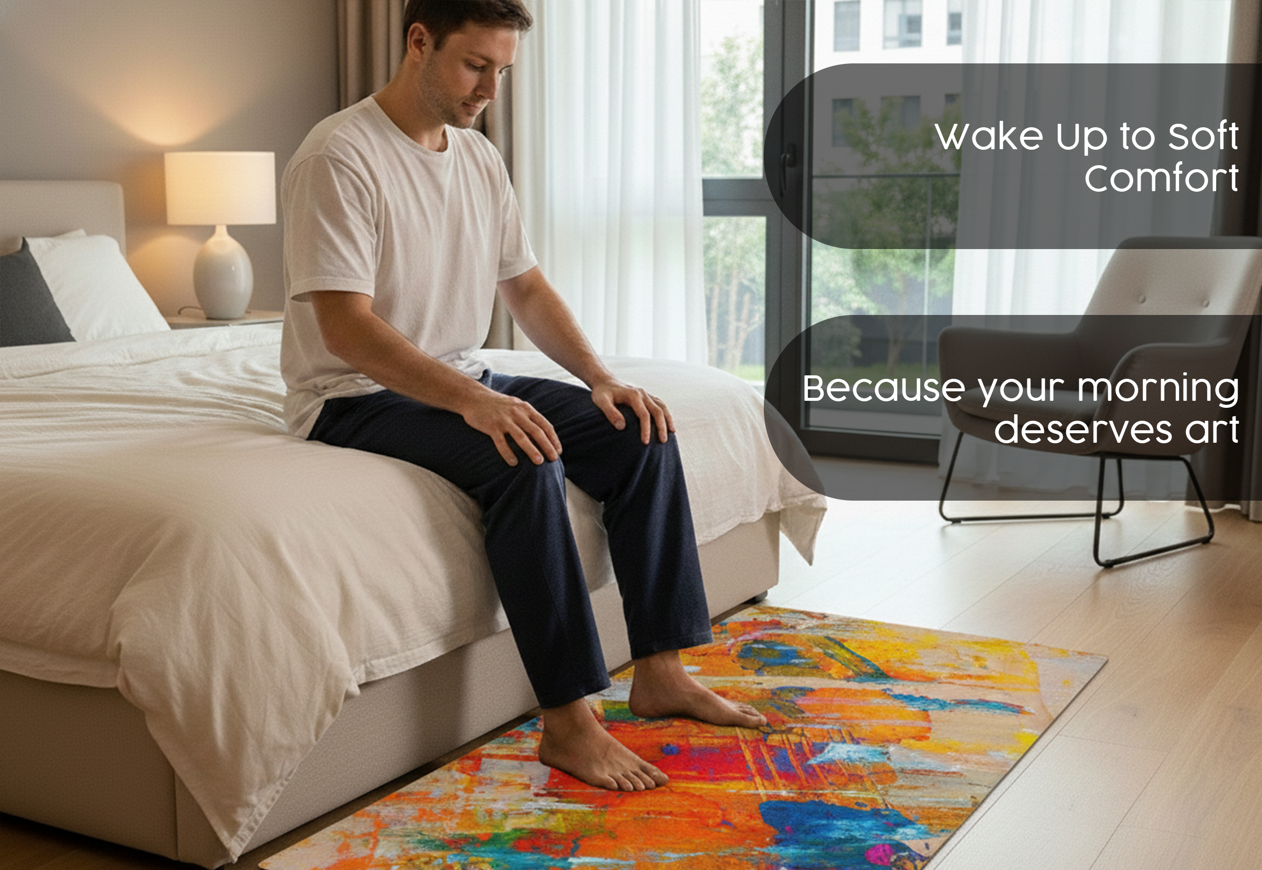 Precision Floor Mat - Innovative Custom PVC Mat for Home, Kitchen & Playrooms – Water Resistant, Stain-Proof & Kids-Safe - Vibrant Designs with Adjustable Sizes from 20x20 cm up to 200x300 cm : Splashes of paint 2