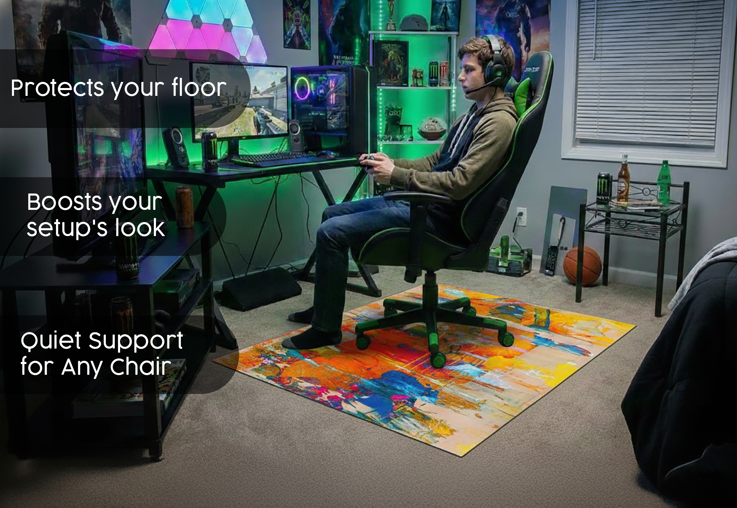 Precision Floor Mat - Innovative Custom PVC Mat for Home, Kitchen & Playrooms – Water Resistant, Stain-Proof & Kids-Safe - Vibrant Designs with Adjustable Sizes from 20x20 cm up to 200x300 cm : Splashes of paint 2