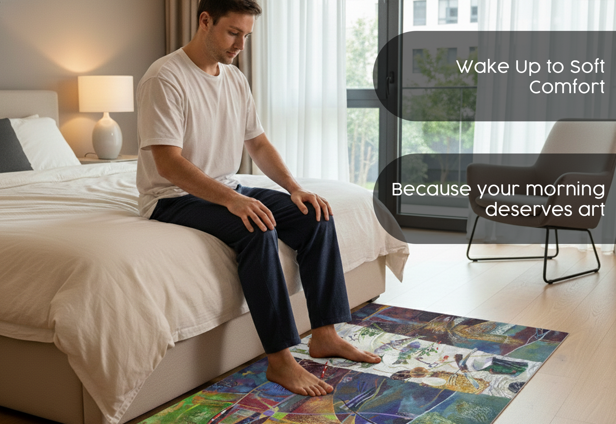 Precision Floor Mat - Innovative Custom PVC Mat for Home, Kitchen & Playrooms – Water Resistant, Stain-Proof & Kids-Safe - Vibrant Designs with Adjustable Sizes from 20x20 cm up to 200x300 cm : Modern Art