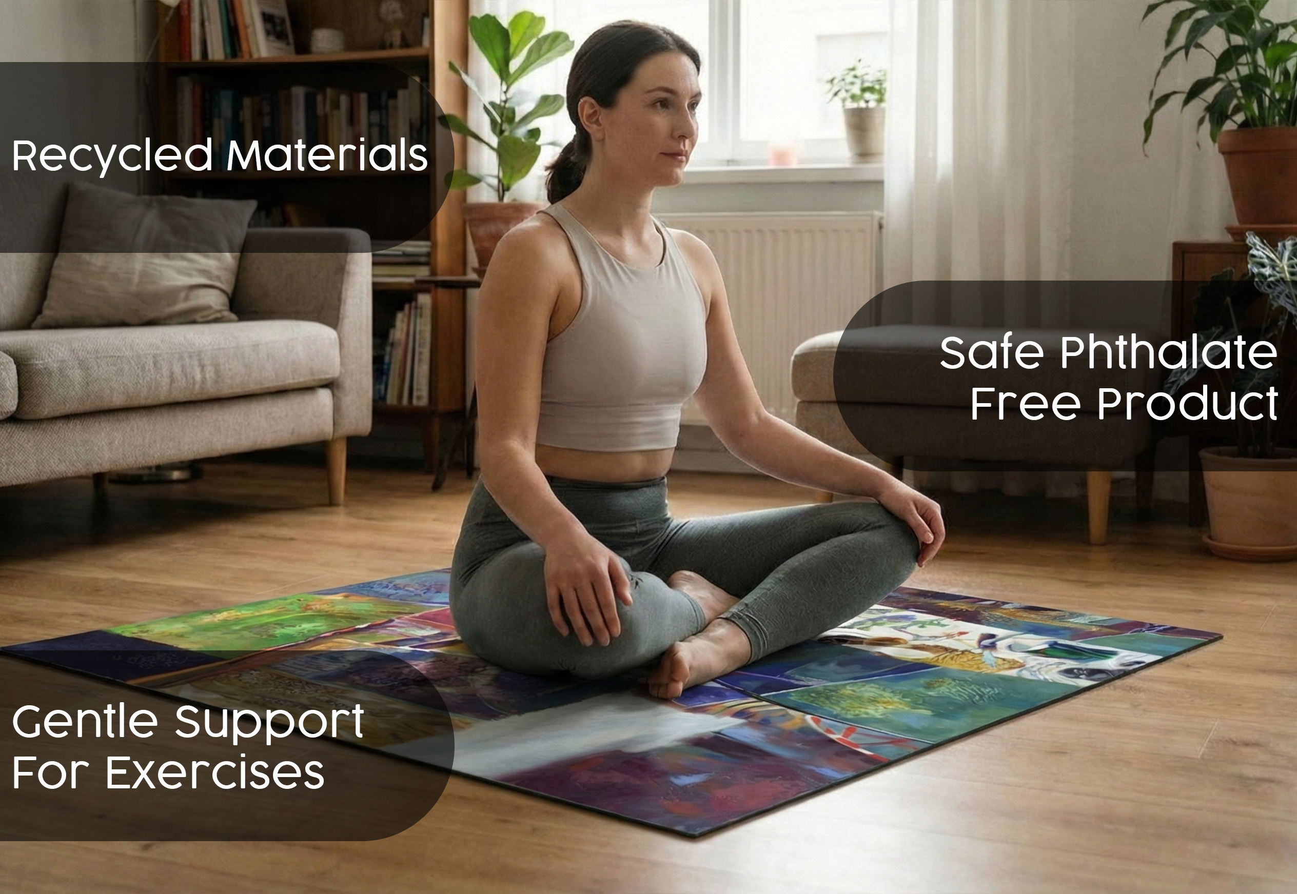 Precision Floor Mat - Innovative Custom PVC Mat for Home, Kitchen & Playrooms – Water Resistant, Stain-Proof & Kids-Safe - Vibrant Designs with Adjustable Sizes from 20x20 cm up to 200x300 cm : Modern Art