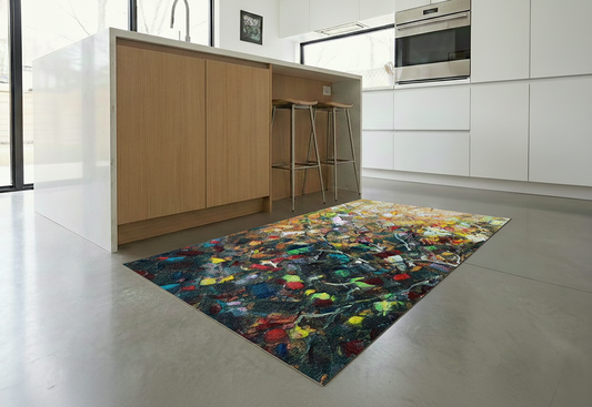 Precision Floor Mat - Innovative Custom PVC Mat for Home, Kitchen & Playrooms – Water Resistant, Stain-Proof & Kids-Safe - Vibrant Designs with Adjustable Sizes from 20x20 cm up to 200x300 cm : Abstraction on canvas