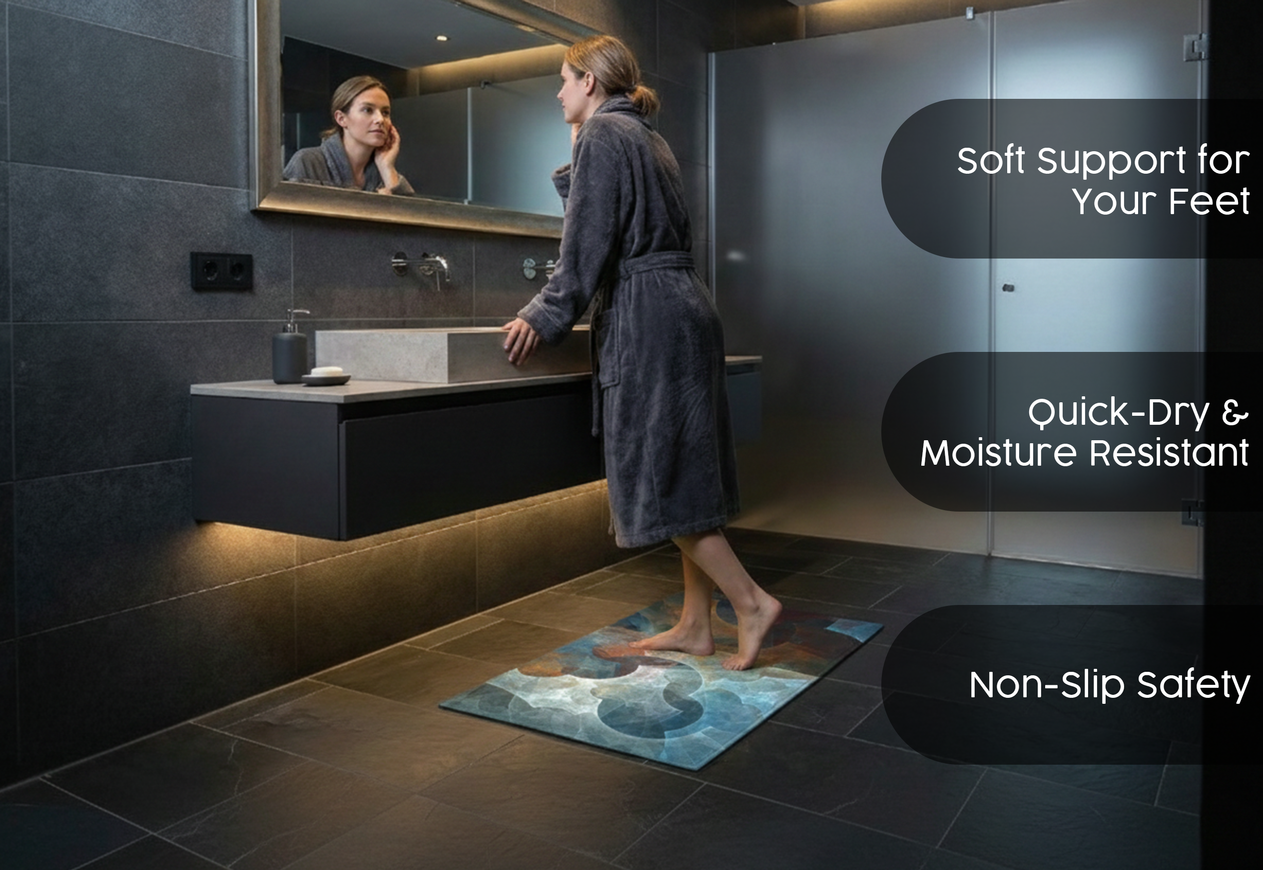 Precision Floor Mat - Innovative Custom PVC Mat for Home, Kitchen & Playrooms – Water Resistant, Stain-Proof & Kids-Safe - Vibrant Designs with Adjustable Sizes from 20x20 cm up to 200x300 cm : Abstraction 1