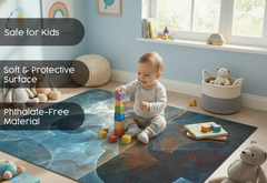 Precision Floor Mat - Innovative Custom PVC Mat for Home, Kitchen & Playrooms – Water Resistant, Stain-Proof & Kids-Safe - Vibrant Designs with Adjustable Sizes from 20x20 cm up to 200x300 cm : Abstraction 1