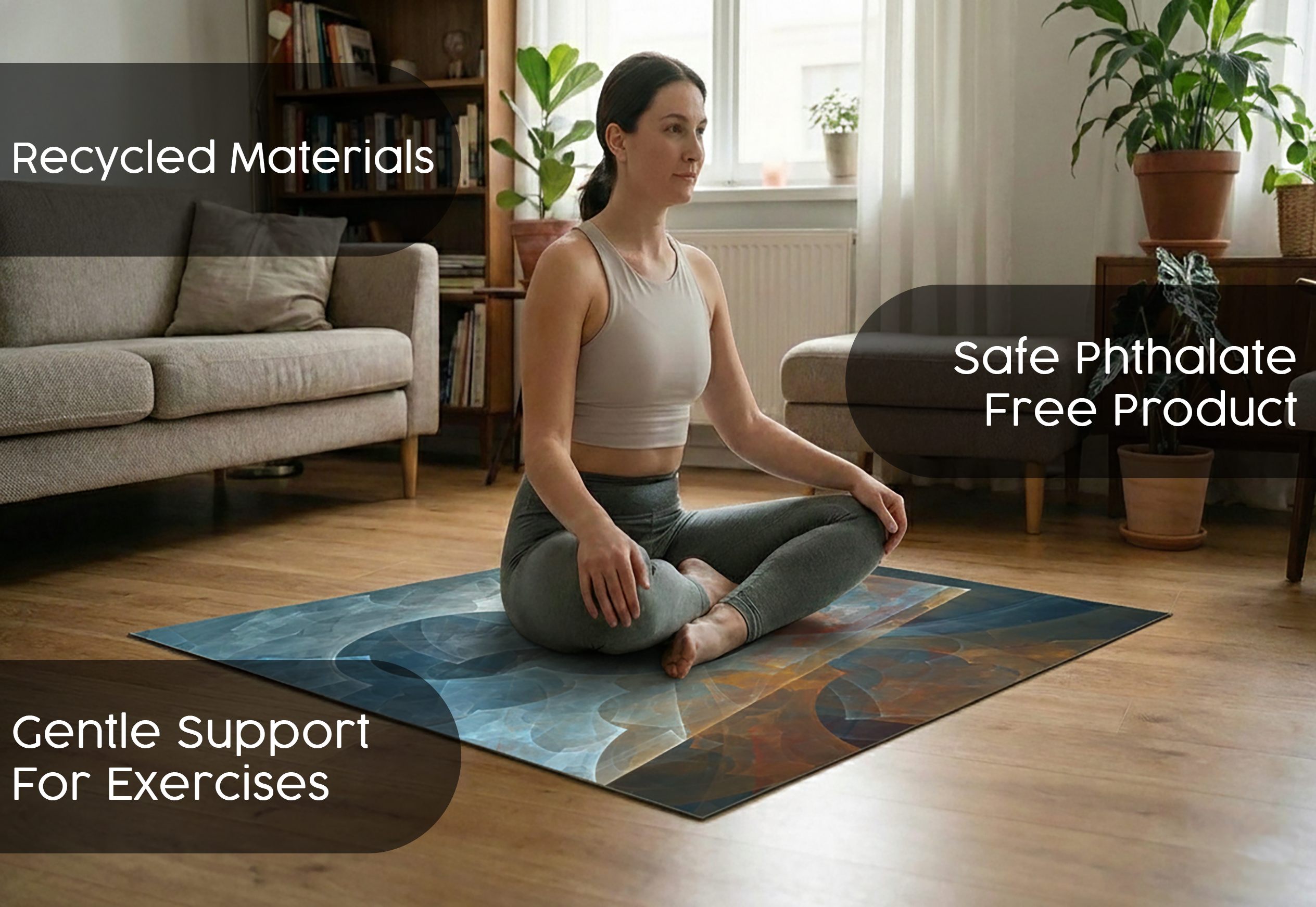 Precision Floor Mat - Innovative Custom PVC Mat for Home, Kitchen & Playrooms – Water Resistant, Stain-Proof & Kids-Safe - Vibrant Designs with Adjustable Sizes from 20x20 cm up to 200x300 cm : Abstraction 1