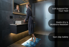 Precision Floor Mat - Innovative Custom PVC Mat for Home, Kitchen & Playrooms – Water Resistant, Stain-Proof & Kids-Safe - Vibrant Designs with Adjustable Sizes from 20x20 cm up to 200x300 cm : Blue marble leaves